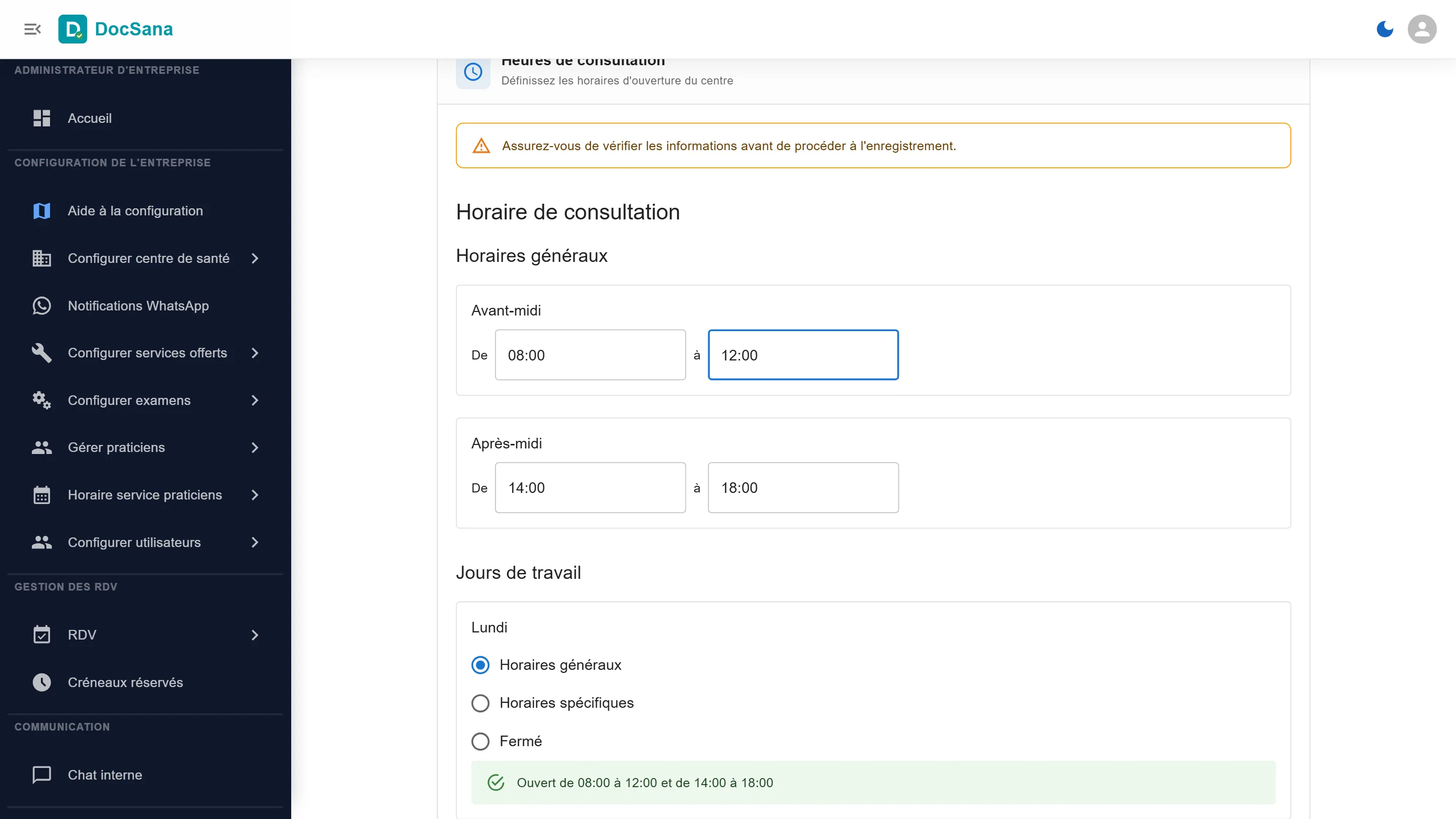 Heures de consultation : avant-midi de 8 h à midi, après-midi de 14 h à 18 h